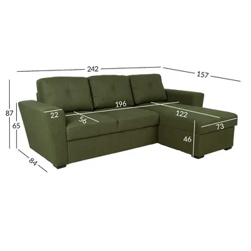 Hörnbäddsoffa Korsvik - Grön - Möbler - Soffa - Bäddsoffa