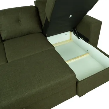 Hörnbäddsoffa Korsvik - Grön - Möbler - Soffa - Bäddsoffa