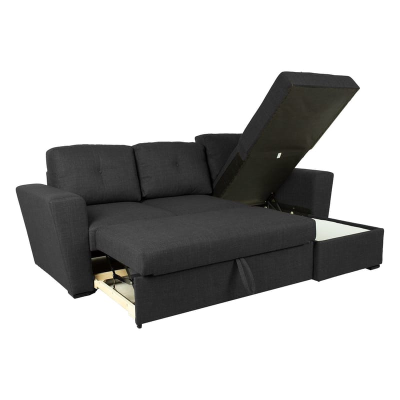 Hörnbäddsoffa Korsvik - Mörkgrå - Möbler - Soffa - Bäddsoffa