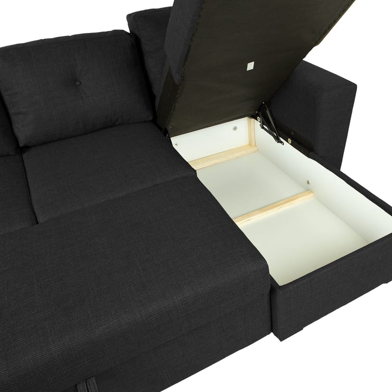 Hörnbäddsoffa Korsvik - Mörkgrå - Möbler - Soffa - Bäddsoffa