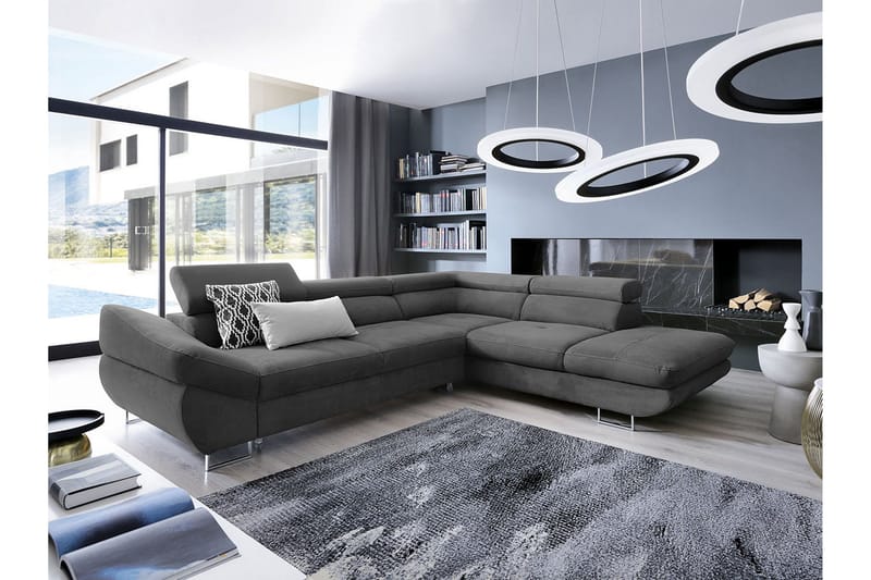 Hörnbäddsoffa - Mörkgrå - Möbler - Soffa - Bäddsoffa