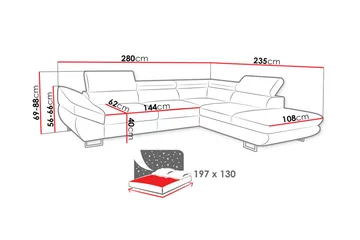 Hörnbäddsoffa - Mörkgrå - Möbler - Soffa - Bäddsoffa