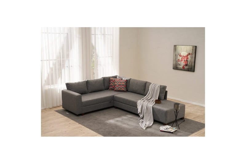 Hörnbäddsoffa Matlerdnburg Vänster Grå - Mörkgrå - Möbler - Soffa - Bäddsoffa