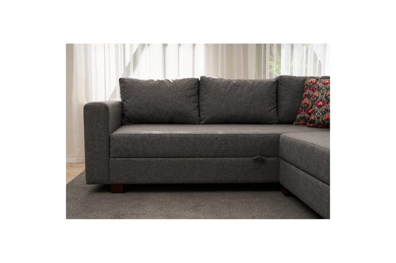 Hörnbäddsoffa Matlerdnburg Vänster Grå - Mörkgrå - Möbler - Soffa - Bäddsoffa