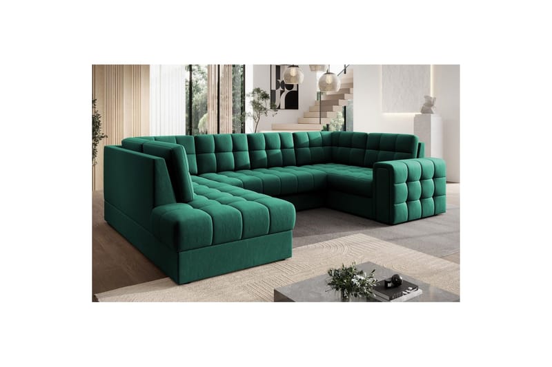 Sektionssoffa Eltap Blewett 299x198x82 cm - Lukso 35, Grön, Vänster - Möbler - Soffa - Bäddsoffa - Hörnbäddsoffa