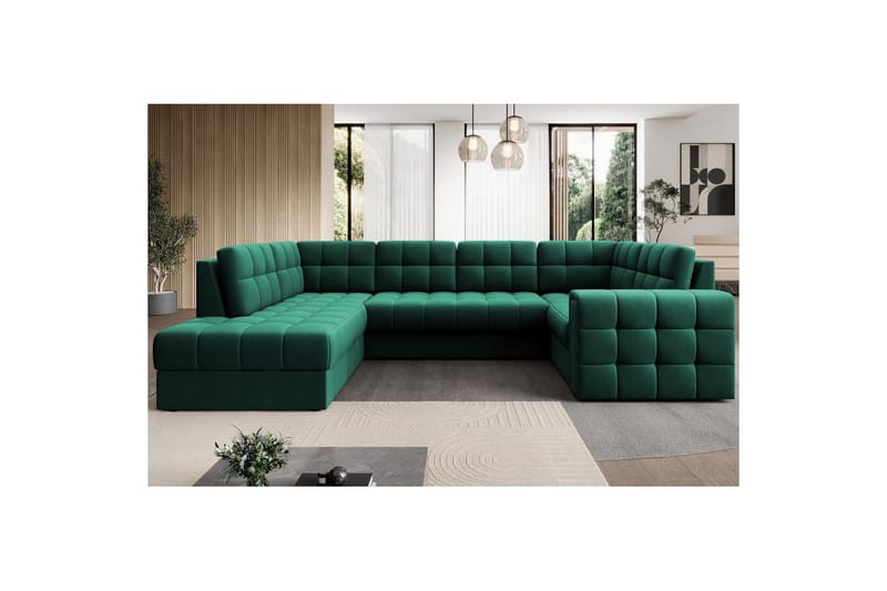 Sektionssoffa Eltap Blewett 299x198x82 cm - Lukso 35, Grön, Vänster - Möbler - Soffa - Bäddsoffa - Hörnbäddsoffa