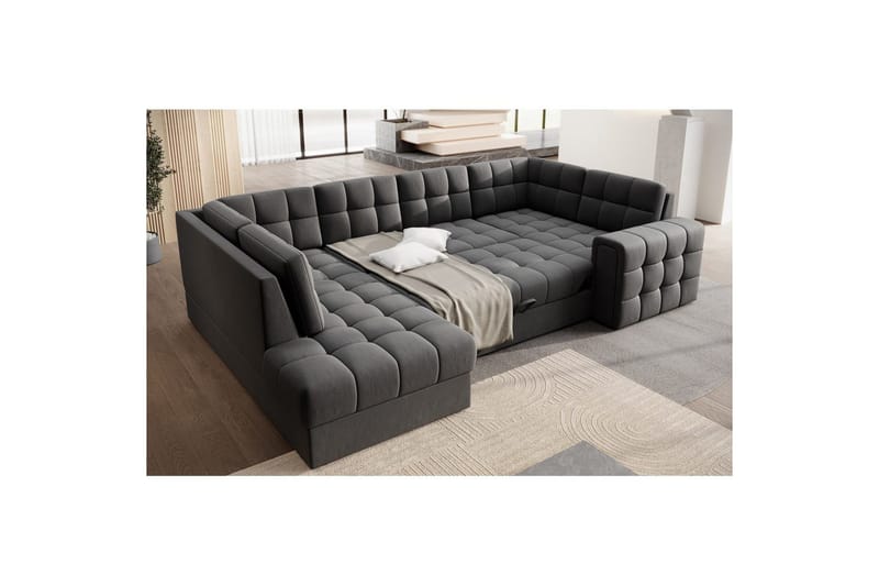 Sektionssoffa Eltap Blewett 299x198x82 cm - Sola 6, Mörkgrå, Vänster - Möbler - Soffa - Bäddsoffa - Hörnbäddsoffa