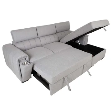 Hörnbäddsoffa Selmar Höger - Grå - Möbler - Soffa - Bäddsoffa