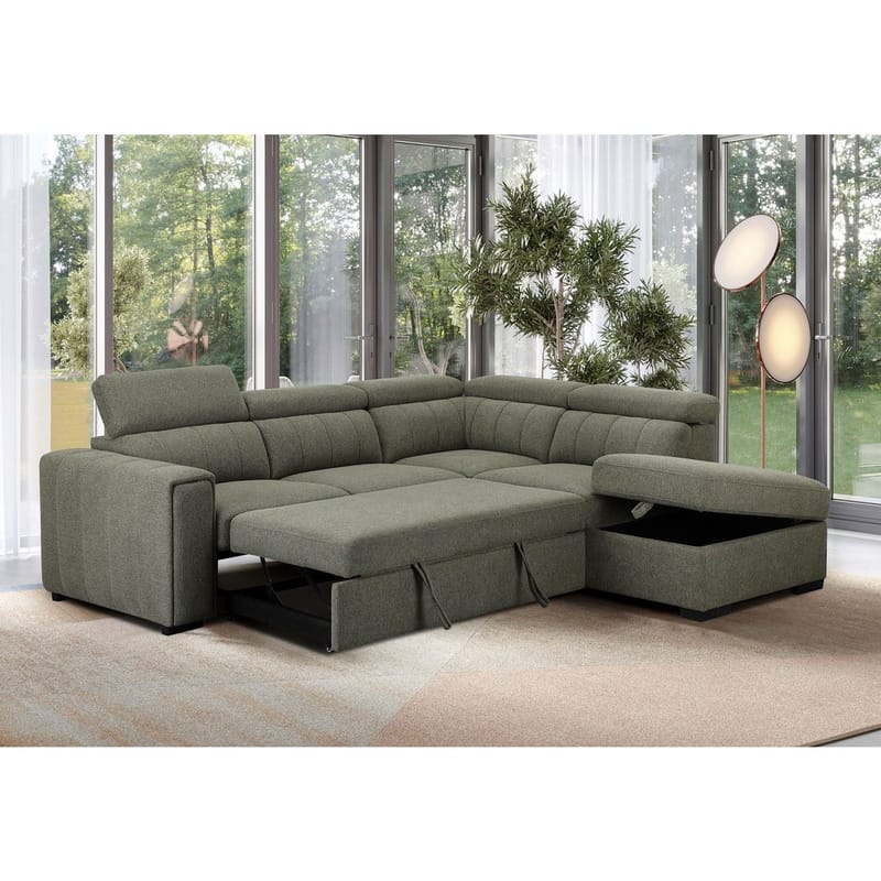 Hörnbäddsoffa Selmar Höger - Ljusgrön - Möbler - Soffa - Bäddsoffa