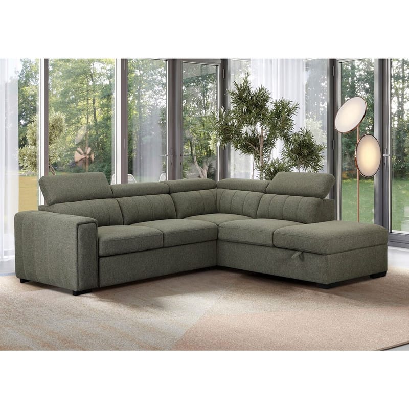 Hörnbäddsoffa Selmar Höger - Ljusgrön - Möbler - Soffa - Bäddsoffa