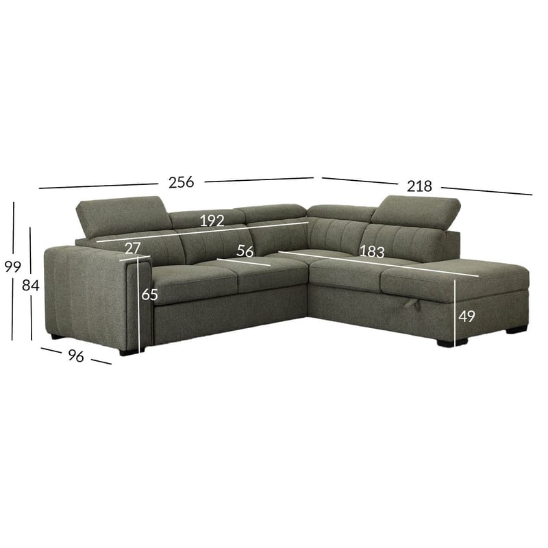 Hörnbäddsoffa Selmar Höger - Ljusgrön - Möbler - Soffa - Bäddsoffa