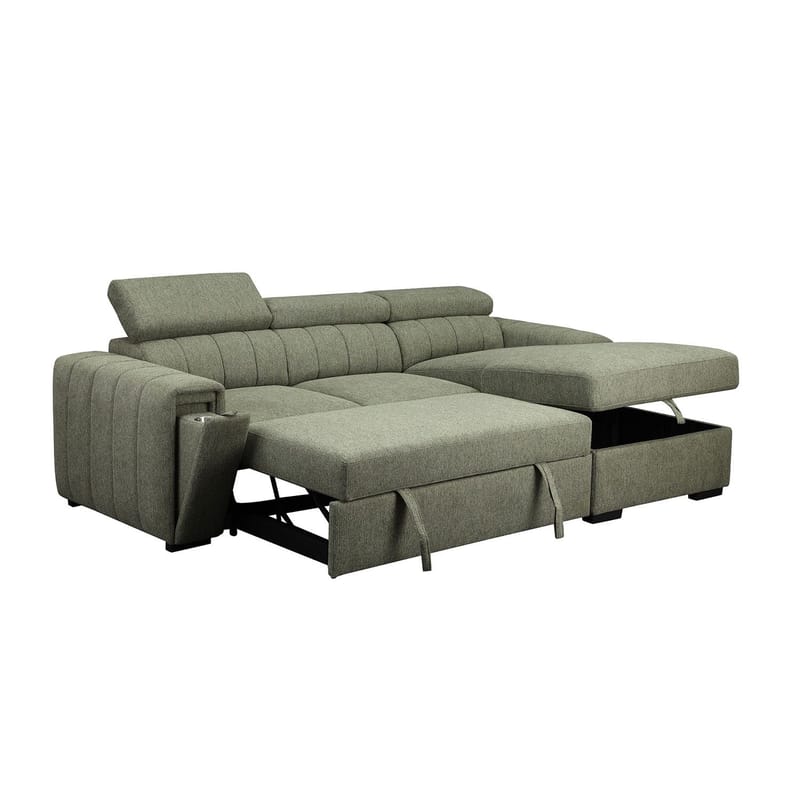 Hörnbäddsoffa Selmar Höger - Ljusgrön - Möbler - Soffa - Bäddsoffa