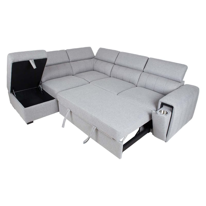 Hörnbäddsoffa Selmar Vänster - Grå - Möbler - Soffa - Bäddsoffa