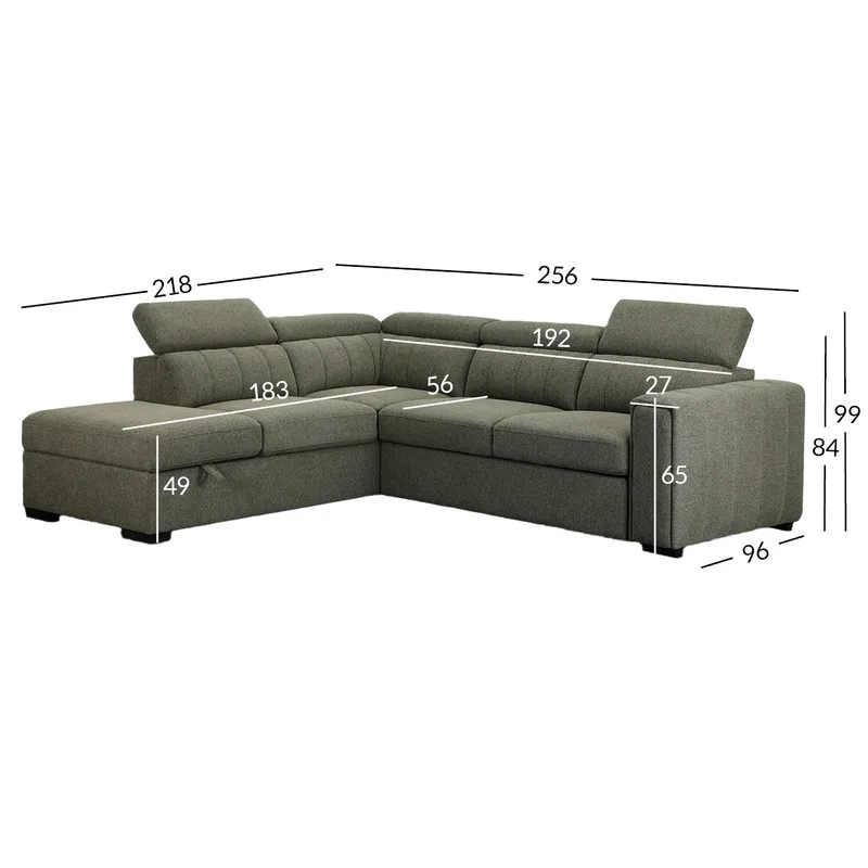 Hörnbäddsoffa Selmar Vänster - Ljusgrön - Möbler - Soffa - Bäddsoffa