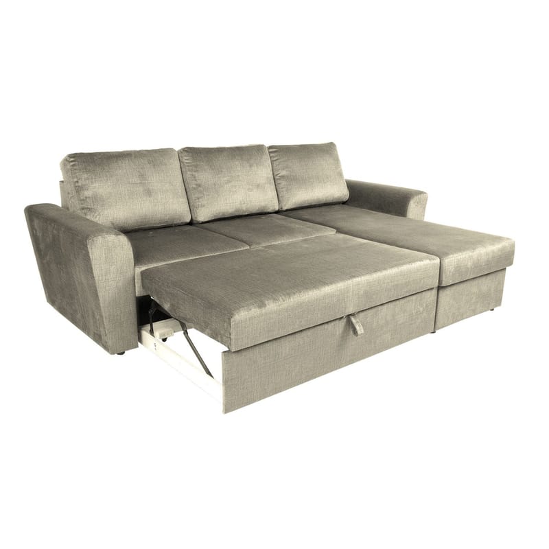 Hörnbäddsoffa Tjörnö sammet - beige sammet - Möbler - Soffa - Bäddsoffa