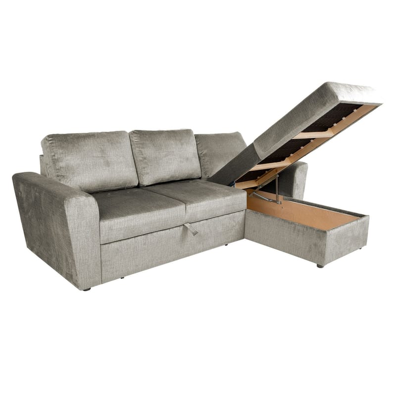 Hörnbäddsoffa Tjörnö sammet - beige sammet - Möbler - Soffa - Bäddsoffa
