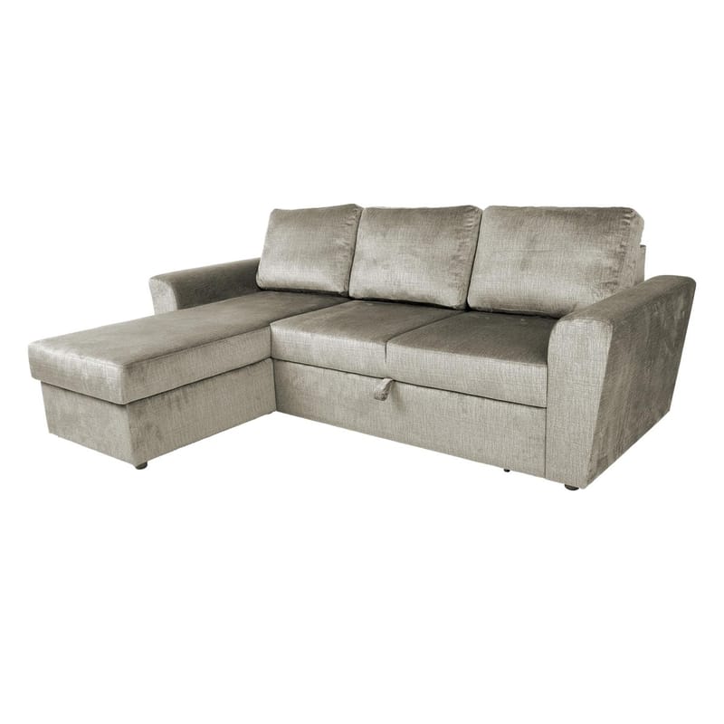 Hörnbäddsoffa Tjörnö sammet - beige sammet - Möbler - Soffa - Bäddsoffa