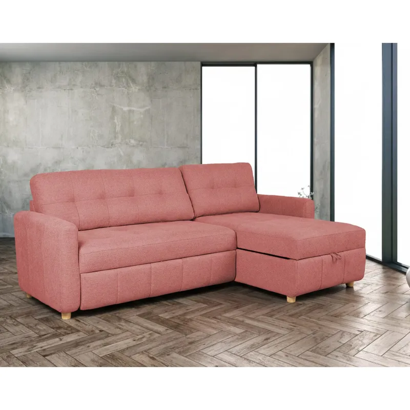 Hörnbäddsoffa Porsen - Rosa - Möbler - Soffa - Bäddsoffa