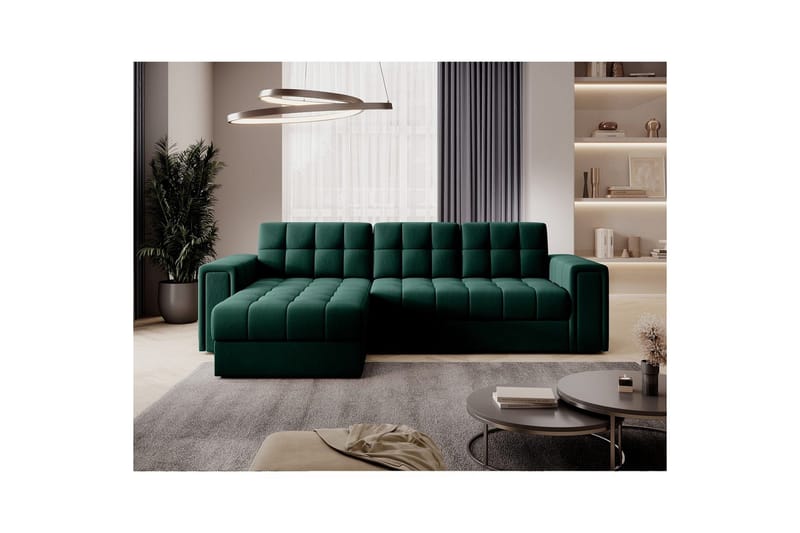 Hörnsoffa Eltap Blenvi 260x150x82 cm - Lukso 35, Grön - Möbler - Soffa - Bäddsoffa
