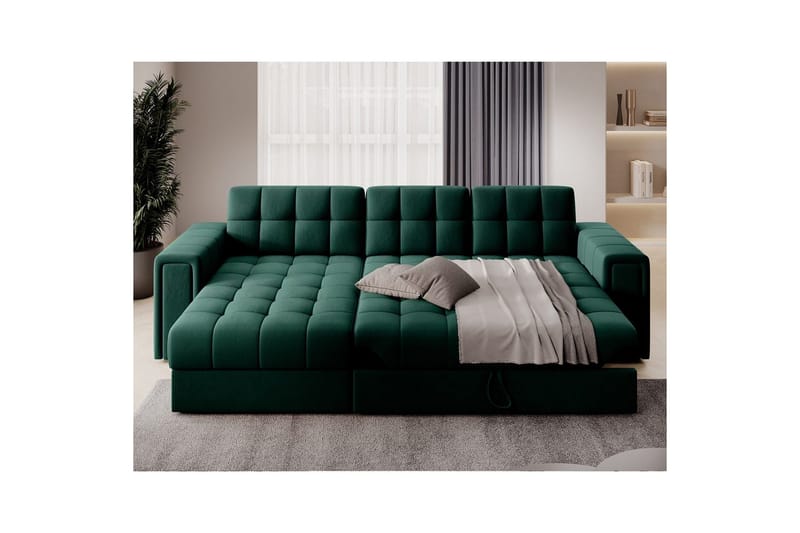 Hörnsoffa Eltap Blenvi 260x150x82 cm - Lukso 35, Grön - Möbler - Soffa - Bäddsoffa