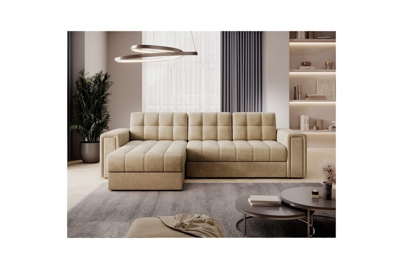 Hörnsoffa Eltap Blenvi 260x150x82 cm - Monolith 09, Beige - Möbler - Soffa - Bäddsoffa