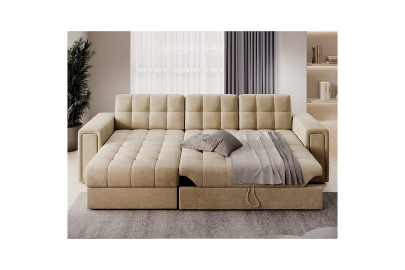 Hörnsoffa Eltap Blenvi 260x150x82 cm - Monolith 09, Beige - Möbler - Soffa - Bäddsoffa