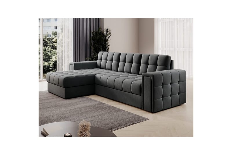 Hörnsoffa Eltap Blenvi 260x150x82 cm - Sola 06, Mörkgrå - Möbler - Soffa - Bäddsoffa