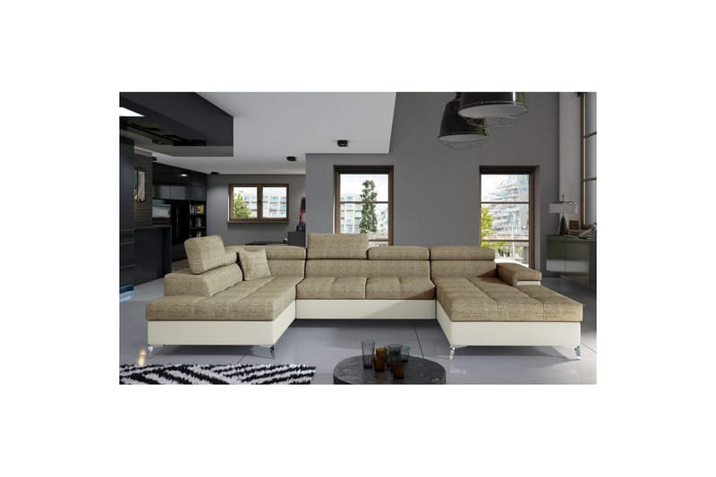 Hörnsoffa Eltap Eduardo 337x205x88 cm, Berlin 03, Mjuk 33, Beige, Vänster
