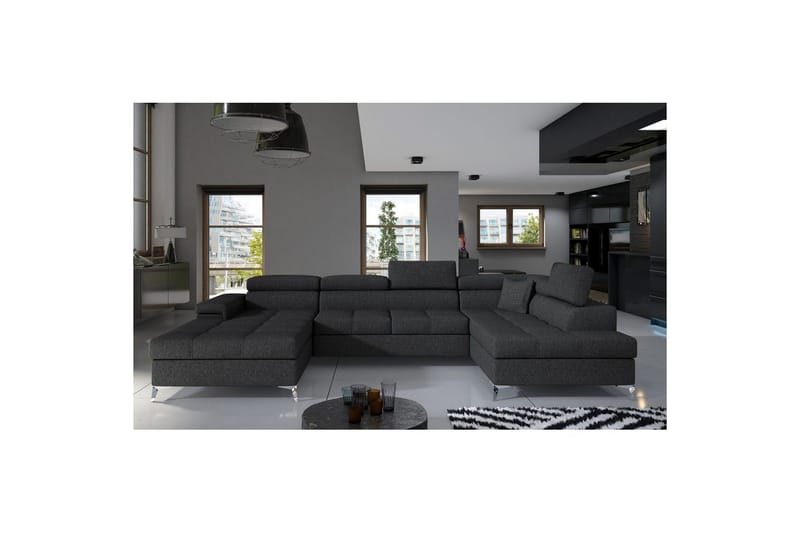 Hörnsoffa Eltap Eduardo 337x205x88 cm - Inari 96, Mörkgrå, Höger - Möbler - Soffa - Bäddsoffa
