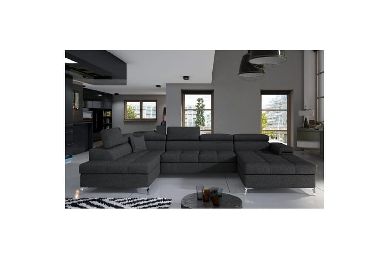 Hörnsoffa Eltap Eduardo 337x205x88 cm - Inari 96, Mörkgrå, Vänster - Möbler - Soffa - Bäddsoffa