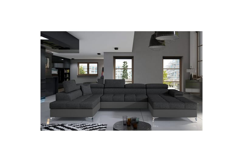 Hörnsoffa Eltap Eduardo 337x205x88 cm - Inari 96, Soft 29, Mörkgrå, Grå, Vänster - Möbler - Soffa - Bäddsoffa