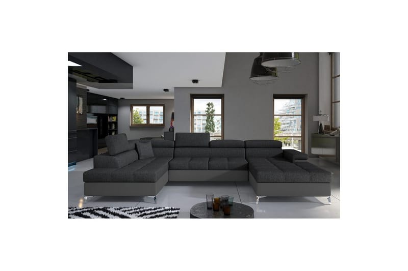 Hörnsoffa Eltap Eduardo 337x205x88 cm - Inari 96, Soft 29, Mörkgrå, Grå, Vänster - Möbler - Soffa - Bäddsoffa