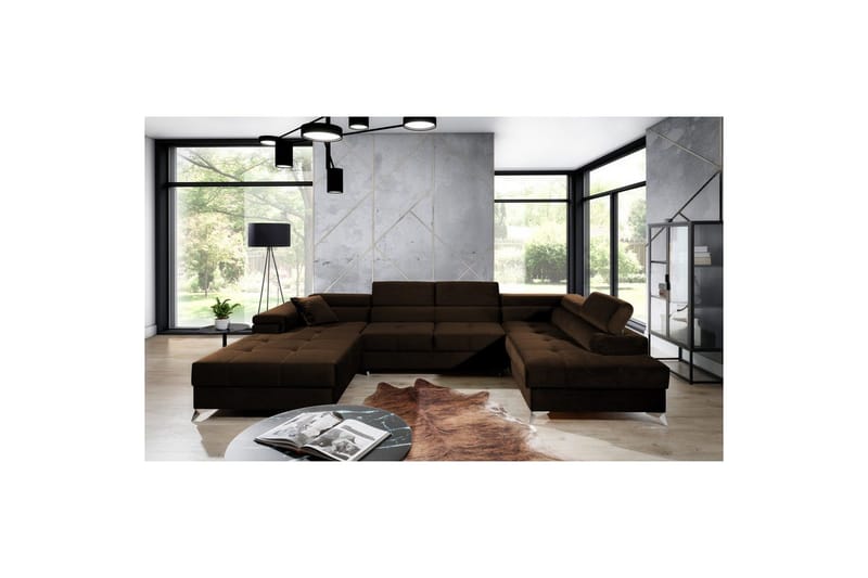 Hörnsoffa Eltap Eduardo 337x205x88 cm - Kronos 06, Brun, Höger - Möbler - Soffa - Bäddsoffa