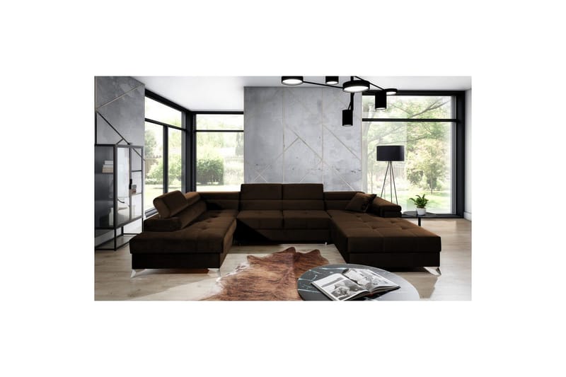 Hörnsoffa Eltap Eduardo 337x205x88 cm - Kronos 06, Brun, Vänster - Möbler - Soffa - Bäddsoffa