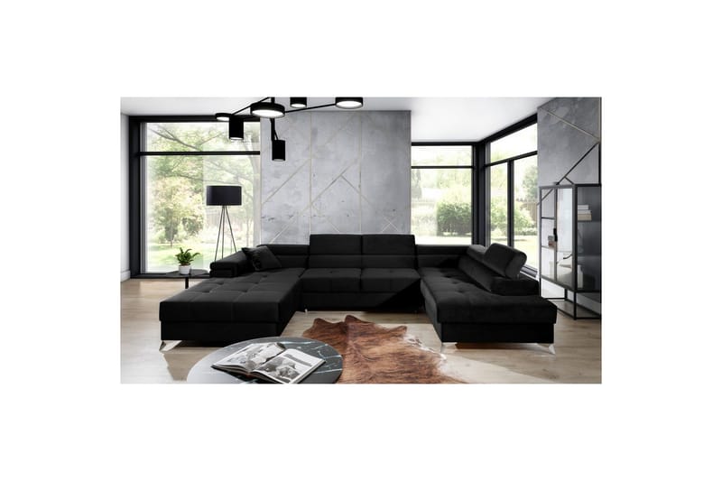 Hörnsoffa Eltap Eduardo 337x205x88 cm - Kronos 07, Svart, Höger - Möbler - Soffa - Bäddsoffa