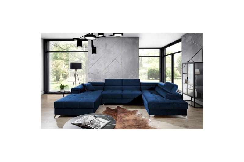 Hörnsoffa Eltap Eduardo 337x205x88 cm, Kronos 09, Mörkblå, Höger