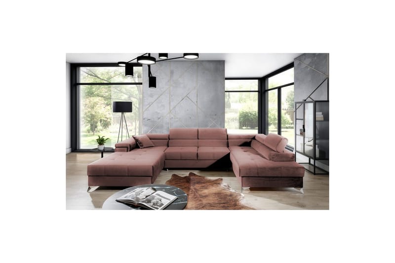 Hörnsoffa Eltap Eduardo 337x205x88 cm, Kronos 29, Rosa, Höger