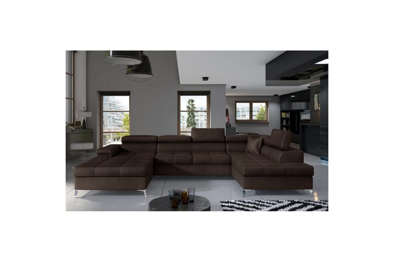 Hörnsoffa Eltap Eduardo 337x205x88 cm - Monolith 29, Mörkbrun, Höger - Möbler - Soffa - Bäddsoffa