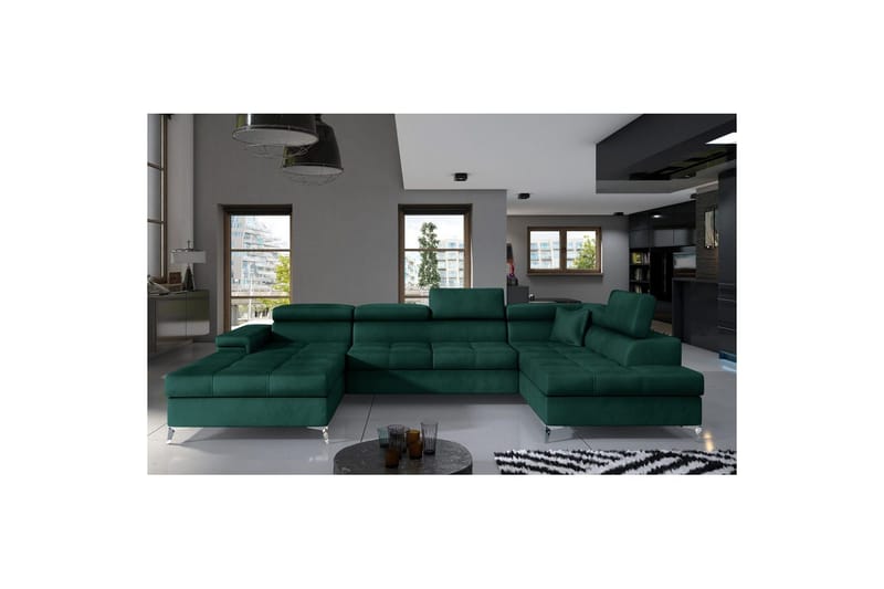 Hörnsoffa Eltap Eduardo 337x205x88 cm - Monolith 37, Grön, Höger - Möbler - Soffa - Bäddsoffa