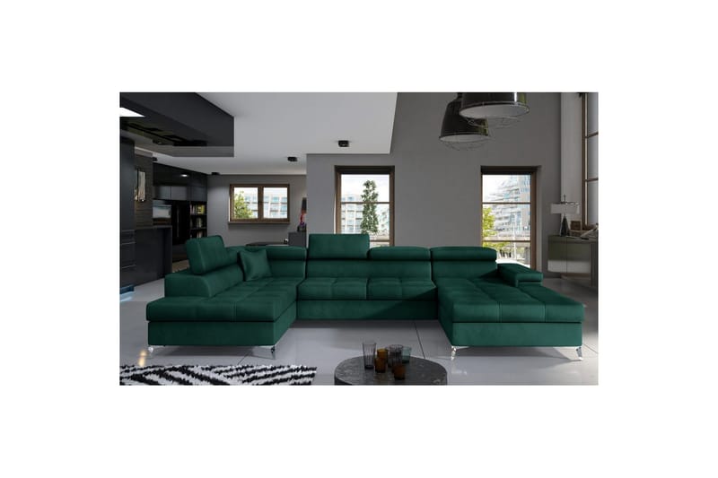 Hörnsoffa Eltap Eduardo 337x205x88 cm - Monolith 37, Grön, Vänster - Möbler - Soffa - Bäddsoffa