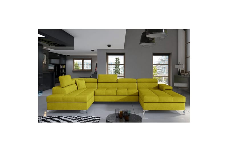 Hörnsoffa Eltap Eduardo 337x205x88 cm - Omega 68, Gul, Vänster - Möbler - Soffa - Bäddsoffa