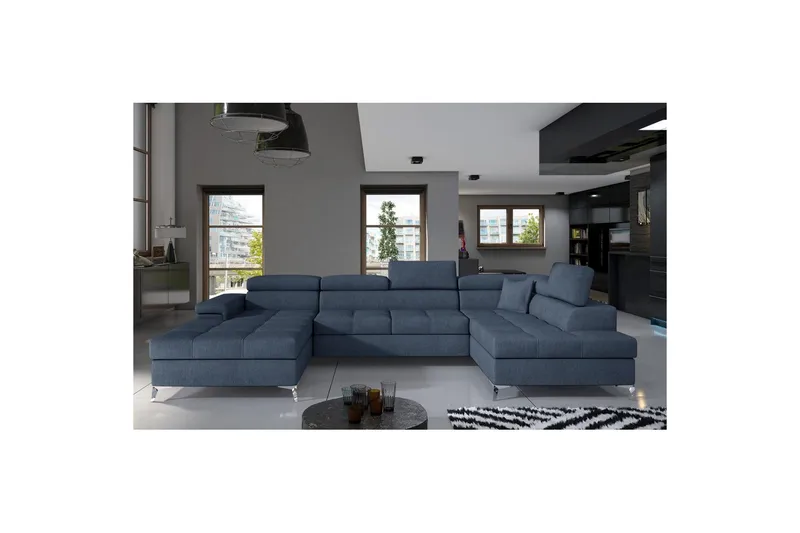 Hörnsoffa Eltap Eduardo 337x205x88 cm - Omega 86, Blå, Höger - Möbler - Soffa - Bäddsoffa