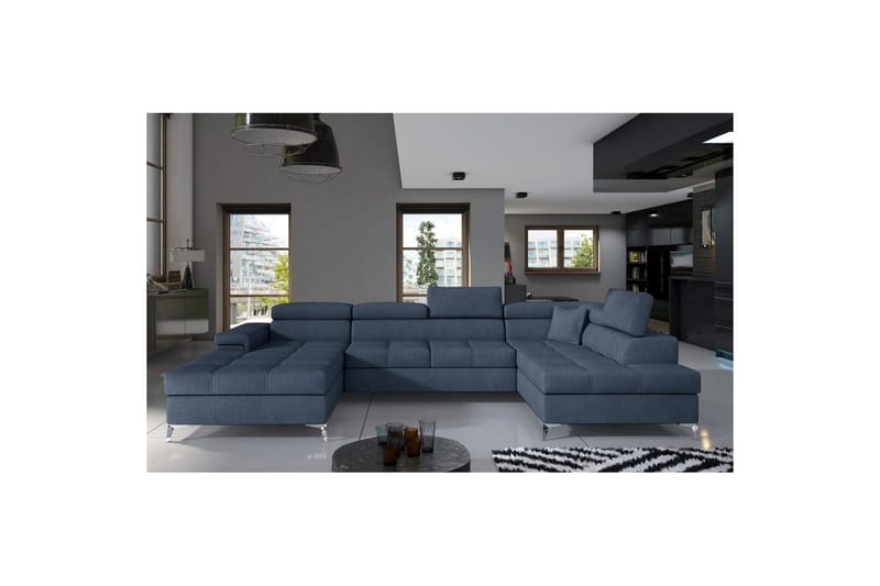Hörnsoffa Eltap Eduardo 337x205x88 cm - Omega 86, Blå, Höger - Möbler - Soffa - Bäddsoffa