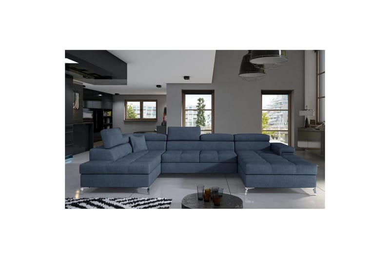 Hörnsoffa Eltap Eduardo 337x205x88 cm - Omega 86, Blå, Vänster - Möbler - Soffa - Bäddsoffa