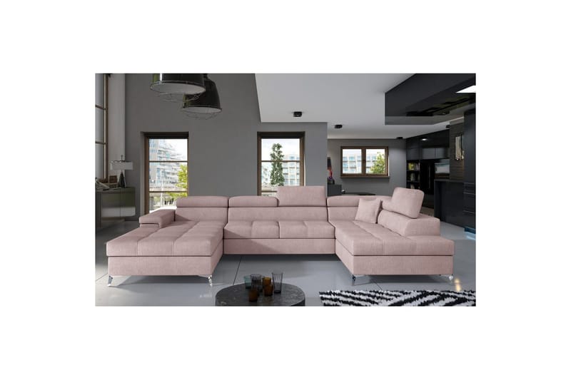 Hörnsoffa Eltap Eduardo 337x205x88 cm - Omega 91, Rosa, Höger - Möbler - Soffa - Bäddsoffa