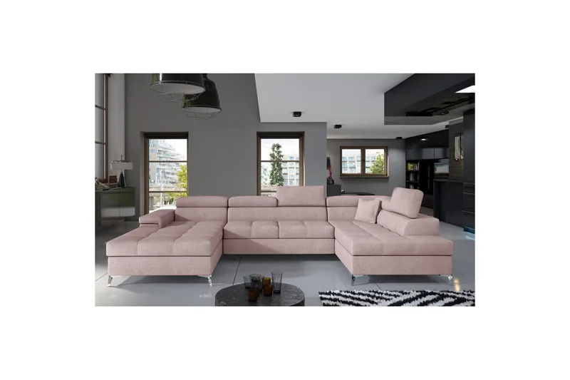 Hörnsoffa Eltap Eduardo 337x205x88 cm - Omega 91, Rosa, Höger - Möbler - Soffa - Bäddsoffa