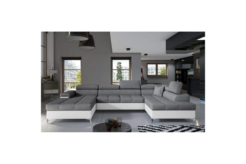 Hörnsoffa Eltap Eduardo 337x205x88 cm - Sawana 05, Soft 17, Grå, Vit, Höger - Möbler - Soffa - Bäddsoffa