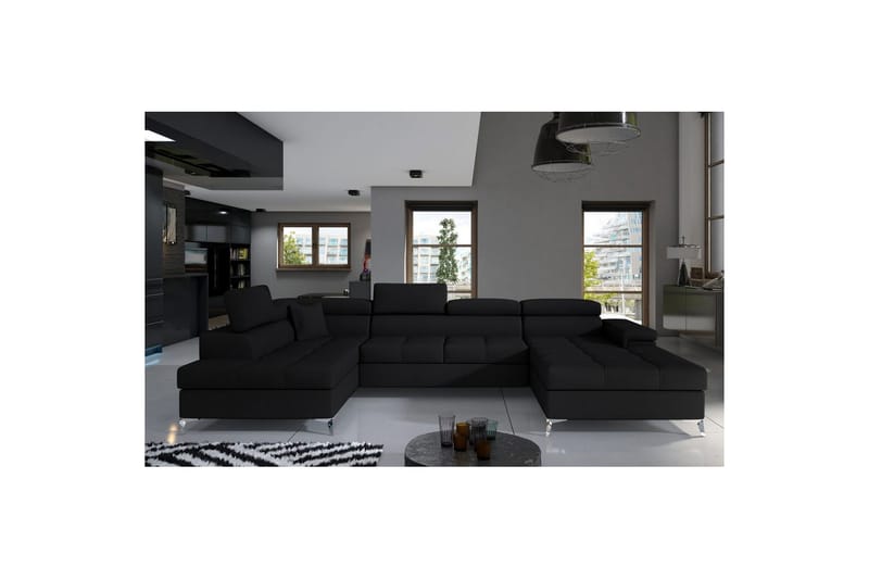 Hörnsoffa Eltap Eduardo 337x205x88 cm - Sawana 14, Svart, Vänster - Möbler - Soffa - Bäddsoffa