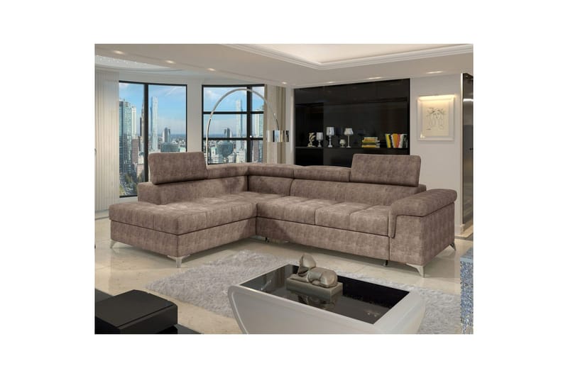 Hörnsoffa Eltap Eridano 275x202x88 cm - Amore 20, Mörk Beige, Vänster - Möbler - Soffa - Bäddsoffa