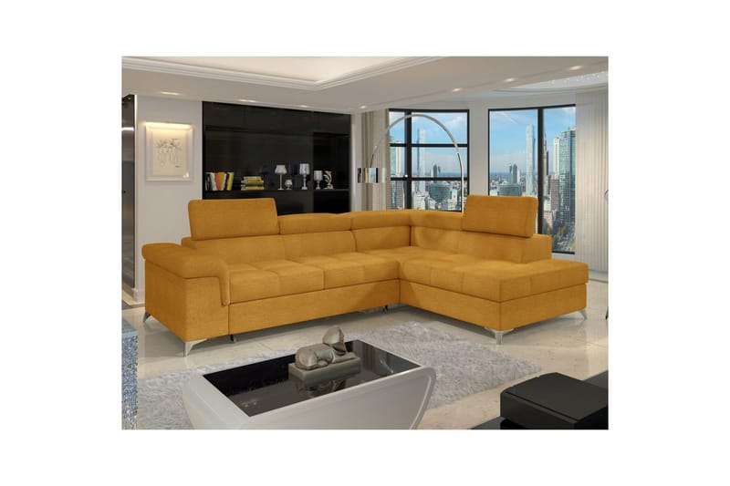 Hörnsoffa Eltap Eridano 275x202x88 cm - Omega 68, Gul, Höger - Möbler - Soffa - Bäddsoffa